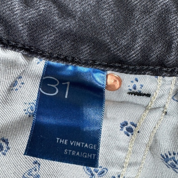 Anthropologie Pilcro The Vintage Straight Black Distressed Raw Hem Jeans Size 31 - Picture 14 of 16